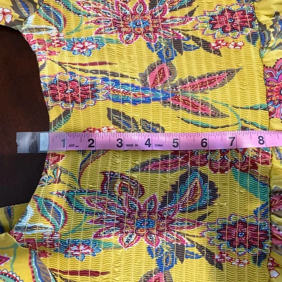 Johnny Was Mladen midi sundress yellow floral - Picture 9 of 12